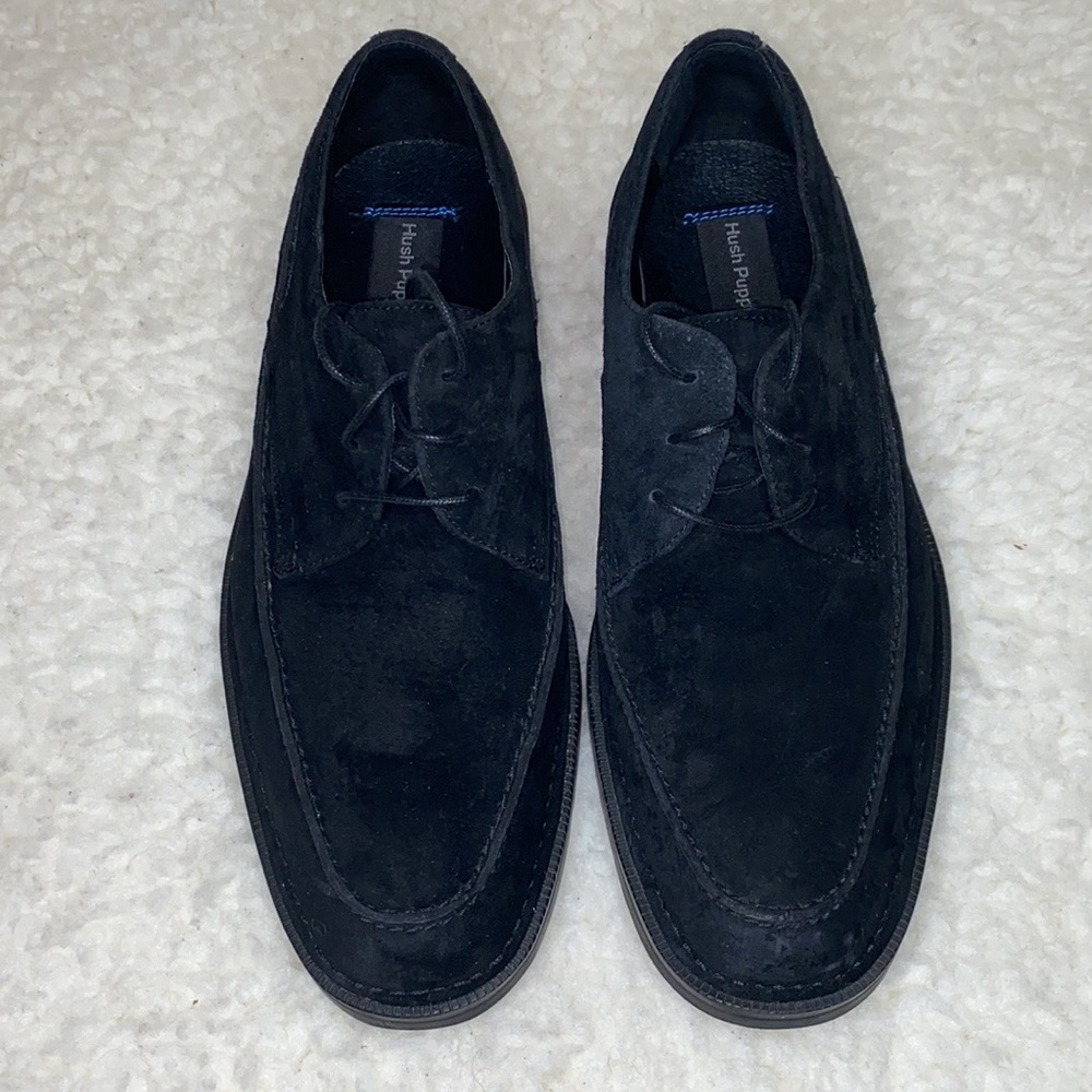 Hush Puppies Bracco Moc Toe Oxford shoe and boot black Suede size 9.5
